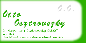 otto osztrovszky business card